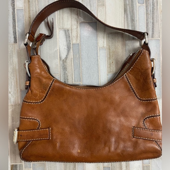 Vintage Michael Kors purse cognac-tan leather hobo bag - Picture 10 of 15